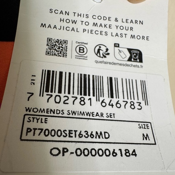 NWT Maaji Reversible Bikini Swim Set Medium triangle criss cross back geometric - Picture 7 of 8